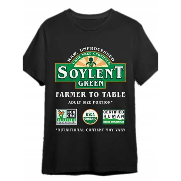 Farmer to Table- Soylent Green Printing Men and Women Couple Fashion-Sotton-Shirt, Comfortable Fit Round Neck-Shirt- Soft, Breathable, Moisture-Wicking, Casual Summer-Shirt- Daily Wear