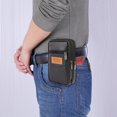thumbnail image 3 of Sywqhk Casual Pu Riñonera Deportes Hombres Teléfono Monedero Cinturón Riñonera (Vertical Negro) Sywqhk Para estrenar, 3 of 6