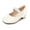 Ivory, variant on Rexoro Girls Princess Mary Jane Dress Shoes Kids Low Heel Bow Pumps for Wedding Party White Patent 12 Little Kid