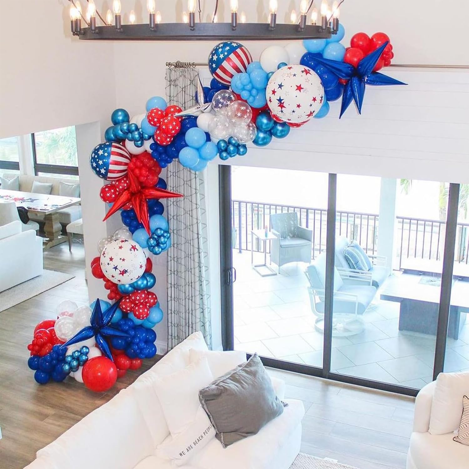 Red Blue White Balloons, 60 Pcs 12 Inches Red White Blue Balloon Set, Blue and Red Party Balloons for Boys Kids Birthday Shower Graduation Party Decorations