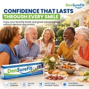 Densurefit Silicone Kit for Upper and Lower Denture, 3-6 Month Soft Silicone Dentures Repair Set to Refit and Tighten, Easy to Use Reline Set with Larger Primer and Applicators for Comfortable Fit