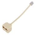 thumbnail image 2 of RJ11 6P4C 2 Way Outlet Telephone Jack Line Splitter Adapter Beige, 2 of 4