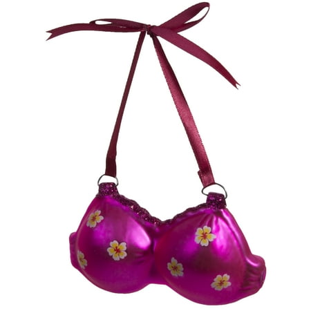 Tacky Christmas Ornament Fan and Tacky Blown Glass Bikini Top Christmas/ Everyday Ornament ()
