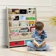 thumbnail image 2 of Costway Kids Book Rack Toys Organizer with 4 Sling Bookshelf & 2 Boxes Beige, 2 of 10