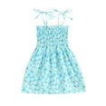 thumbnail image 1 of xiaxaixu Robe d'Été Mignonne Imprimée Sans Manches à Bretelles Spaghetti Smockée Marguerite Robe Sans Manches pour Petites Filles Robe d'Été, 1 of 9