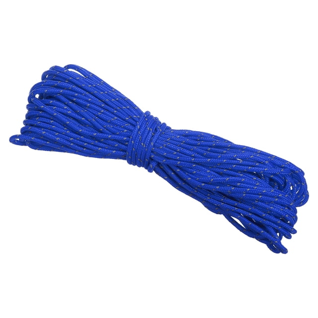 Cuerda de tienda reflectante Uxcell de 20 metros, paracord de nylon de 3 mm, cuerda de guía de camping azul oscuro