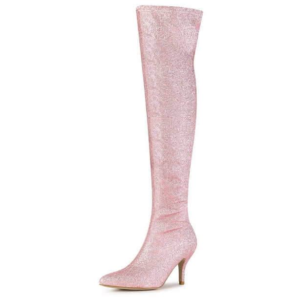 Botas Largas Botas Altas Purpurina Botas Altas Hasta El Muslo De - Main Image