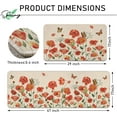 thumbnail image 3 of Spring Summer Floral Flower Kitchen Rugs Set of 2, Red Poppy Butterfly Kitchen Mats Decor, Seasonal Floor Door Mat Home Decorations -17x29 and 17x47 Inch, 3 of 6