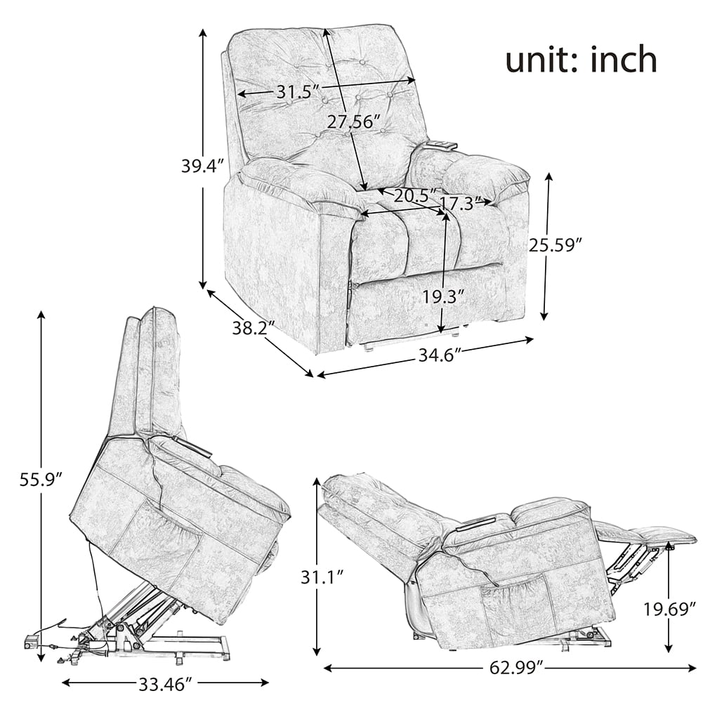 Private Jungle Electric Power Lift Chair, Velvet Upholstery Relax Recliner, Living Room Sofa Chair with Remote Control, Brown Private Jungle Electric Power Lift Chair, Velvet Upholstery Relax Recliner, Living Room Sofa Chair with Remote Control, Brown
