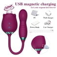 thumbnail image 2 of Tluda Jouets Rose Vibromasseur à Point G, 3 en 1 avec Gode Vibrant pour Femmes Violet-Rouge, 2 of 4