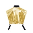 thumbnail image 4 of TiaoBug Kids Girls Shiny Metallic Zip Up Jacket Hip Hop Dance Performance Sparkly Cropped Tank Top Gold 14, 4 of 5