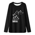 thumbnail image 4 of Povozer Girls Shirts Long Sleeve Fashion Girls Casual Long Sleeve T Shirts Kids Crewneck Tops Fashion Tees for 5-6 Years,Black, 4 of 4