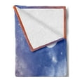 thumbnail image 2 of Space Soft Flannel Fleece Throw Blanket, Full Moon Sun Clouds Cycle of the Galaxy Movement Macrocosm Heavenly Bodies, Cozy Plush for Indoor and Outdoor Use, 50" x 60", Orange Blue, by Ambesonne, 2 of 5