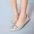 thumbnail image 5 of Women's Ballet Flats - Rhinestone Wedding Ballerina Shoes | Foldable, Sparkly & Comfortable Slip-On Flats, 5 of 9