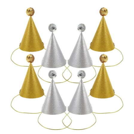 NICEXMAS 8Pcs Glitter Party Hats Assorted Color Photo Prop for Birthday and Baby Shower