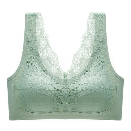 

Women s Sexy Lace Unpadded Bra Women s Comfort Unlined Lace Bra for Women Bralette Padded Lace Bandeau Bra M Vanilla Green