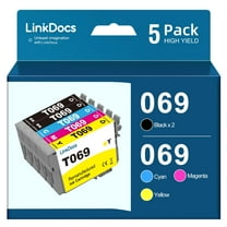 LinkDocs T069 Ink Cartridges Replacement for Epson T069 Printer Cartridge, 5 Pack
