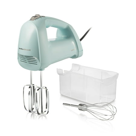 Hamilton Beach 6-Speed Electric Hand Mixer with QuickBurst, Bowl Rest, Storage Case & 3 Attachments, 250W, Ice Blue