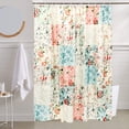 thumbnail image 2 of Tcwhniev Boho Shower Curtain, Vintage Patchwork Floral Waterproof Fabric Bath Curtain with 12 Hooks, 72x72 Inch, 2 of 8
