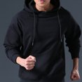 thumbnail image 5 of Men's Hoodie Sweatshirt Loose Fit Pullover Tops Solid Drawstring Sport Hoodie Classic Long Sleeves Pullover Hoodie Gifts, 5 of 9