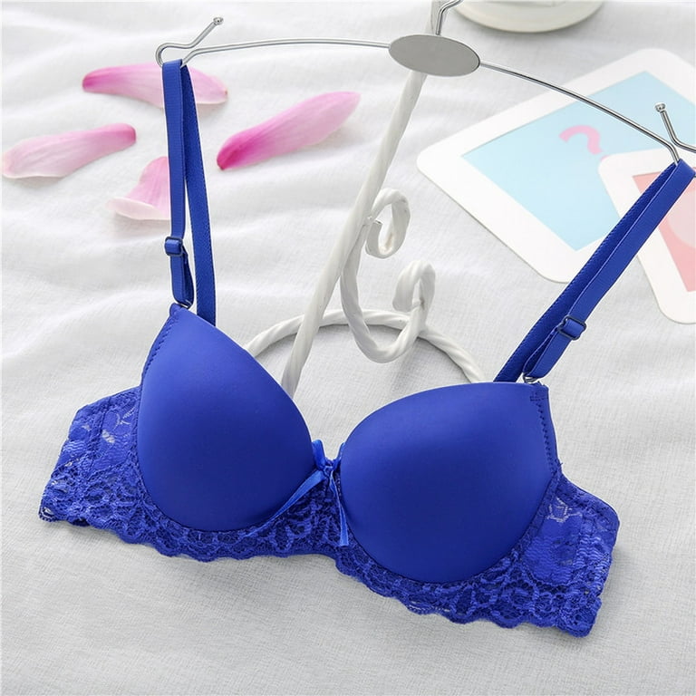 Womens Bra Small Chest Glossy Lace Cute Thin Underwear Gather Small Chest  Show Big Bras 