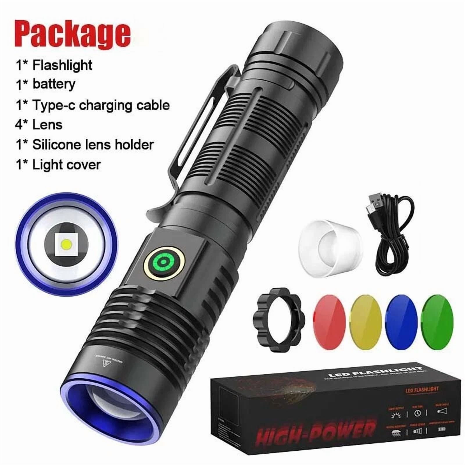 50000000 Lumens Super Bright LED Tactical Flashlight Rechargeable LED Work Light