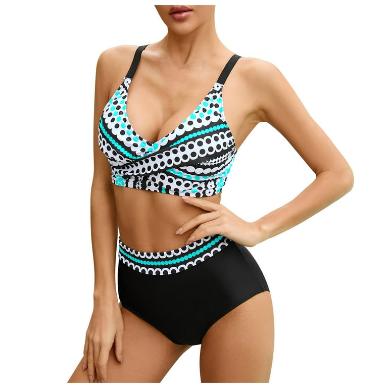 Aayomet Women 2 Piece Swimsuits Bikini Plus Size Print High