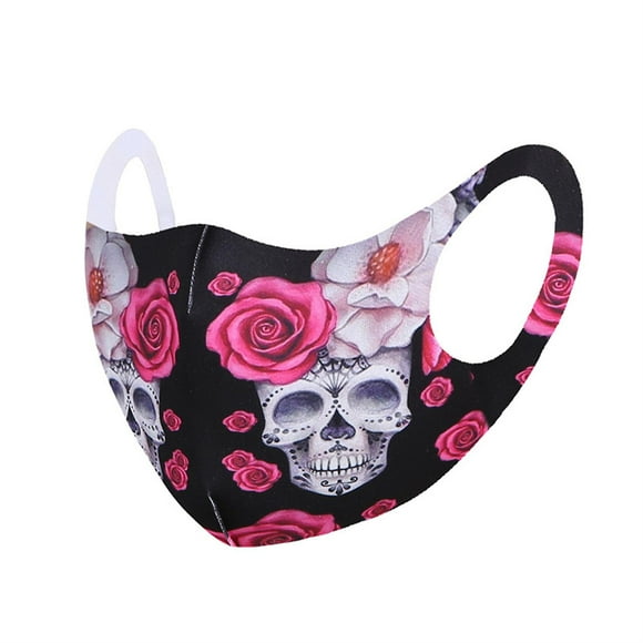 50pcs Halloween Face Mask For Adult Reusable Breathable Face Cover Nose Mouth Protection With Print