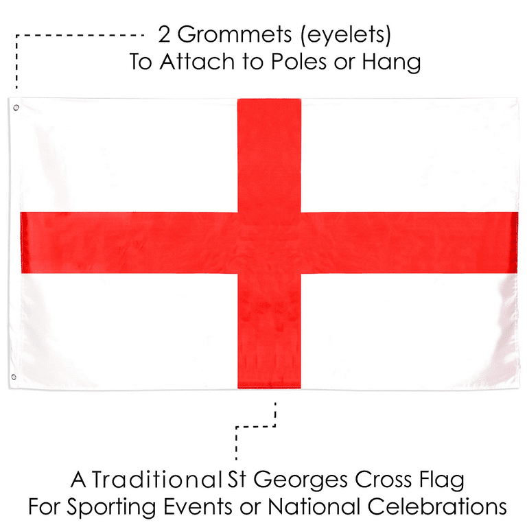England Flag St George'S Day - English Large Flag With Grommets Approx 4.9 Ft X 2.9 Ft - Football, Rugby - Sporting Events, Street Parties, Festivals And Celebrations - Walmart.com england-flag-st-george-s-day-english-large-flag-with-grommets-approx-4-9-ft-x-2-9-ft-football-rugby-sporting-events-street-parties-festivals-and-celebrations-walmart-com