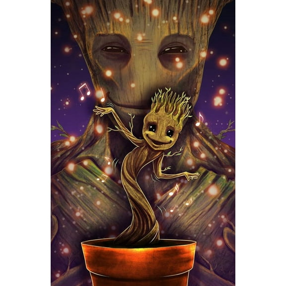 Groot Diamond Painting Kits for Adults, 5D Diamond Art Kits for Beginners, DIY Full Drill Paint with Diamond, Home Wall Decor 12 x16 Inch
