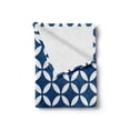 thumbnail image 2 of Navy Soft Flannel Fleece Throw Blanket, Vintage Circles with Overlapping Rounds Oval Old Fashion Graphic Art, Cozy Plush for Indoor and Outdoor Use, 70" x 90", Royal Blue White, by Ambesonne, 2 of 6