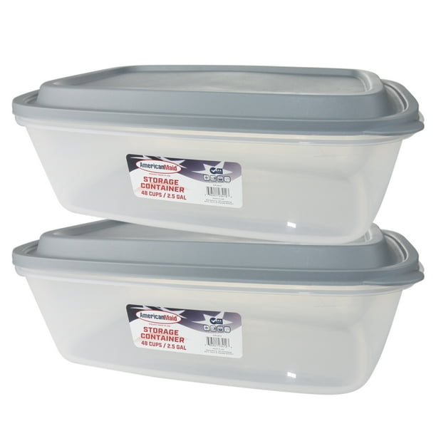 American Maid 48.00Cup/2.5 Gal Storage Containers, Pack 2, Gray