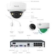 Reolink 4K PoE 8-Channel NVR System, 4-Pack 8MP Plug-in Dome Cameras, 2TB HDD, Smart Detection, RLK8-800V4