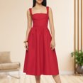 thumbnail image 2 of Vestido de fiesta con corsé para mujer Vestido a media pierna con tiras y ribete de encaje Vestidos sencillos y fluidos de una línea FLhrweasw Nuevo, 2 of 7