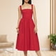 thumbnail image 2 of Vestido de fiesta con corsé para mujer Vestido a media pierna con tiras y ribete de encaje Vestidos sencillos y fluidos de una línea FLhrweasw Nuevo, 2 of 7