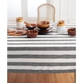 thumbnail image 4 of Linen Tablecloth 60 x 108 Inch - Cabana Stripe 100% Pure Linen Black and White Table Cloth for Rectangle Tables - Machine Washable Tablecloth, 4 of 5