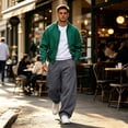 thumbnail image 3 of Men's Oversized Baggy Casual Sweatpants, Elastic Drawstring Waist Loose Wide Leg Trousers, Soft Comfort Knit Bottoms With Practical Side Pockets For Streetwear Daily Activities Gray S, 3 of 8