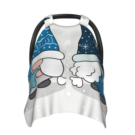 Naloa Snow Gnome for Winter Baby Car Seat Cover, Breathable Baby Carrier Cover, Multiuse Baby Carrier Cover & Nursing Breastfeeding Cover