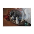 thumbnail image 1 of Sleepy Christmas Holiday Puppy Dog Rectangle Acrylic Fridge Refrigerator Magnet, 1 of 5