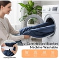 thumbnail image 6 of Qoosea Heated Blanket Electric Blanket Twin XL 72 * 84 inch 9 Heating Levels 9 Timer Settings Auto Shut Off Soft Flannel Heating Blanket Wrap Warm for Home Office Room Navy Blue, 6 of 8