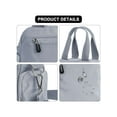 thumbnail image 5 of Gustave Small Tote Crossbody Bags for Women Nylon Multi-Pocket Shoulder Handbag Top Handle Satchels Purse Lightweight Messenger Bags with Zipper for Travel Work, Gray, 5 of 9