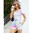 thumbnail image 3 of Purcoar Women's Tie-Dye Set 2 Piece Outfits Summer - Shaping Short Sleeve T Shirts, 3 of 8