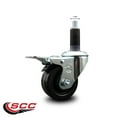 thumbnail image 2 of 3 Inch Phenolic Swivel 1-1/8 Inch Expanding Stem Caster Total Lock Brake SCC, 2 of 2