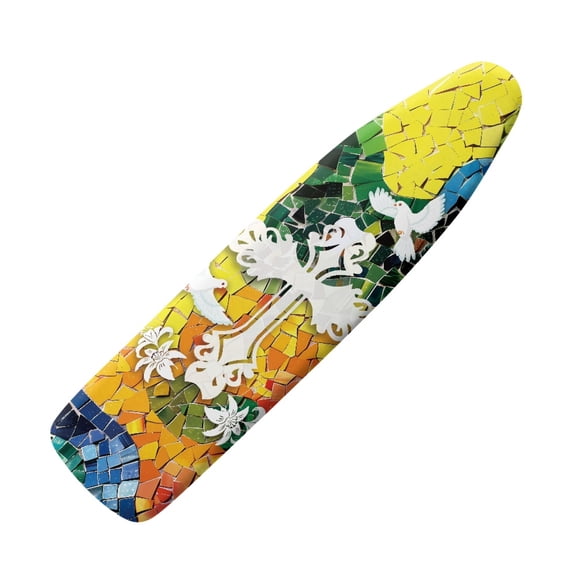 HELLHERO Ironing Board Cover Soft Fabric Replacement Accessories Ironing Table 15x54 Inch Colored Piece Puzzle Design