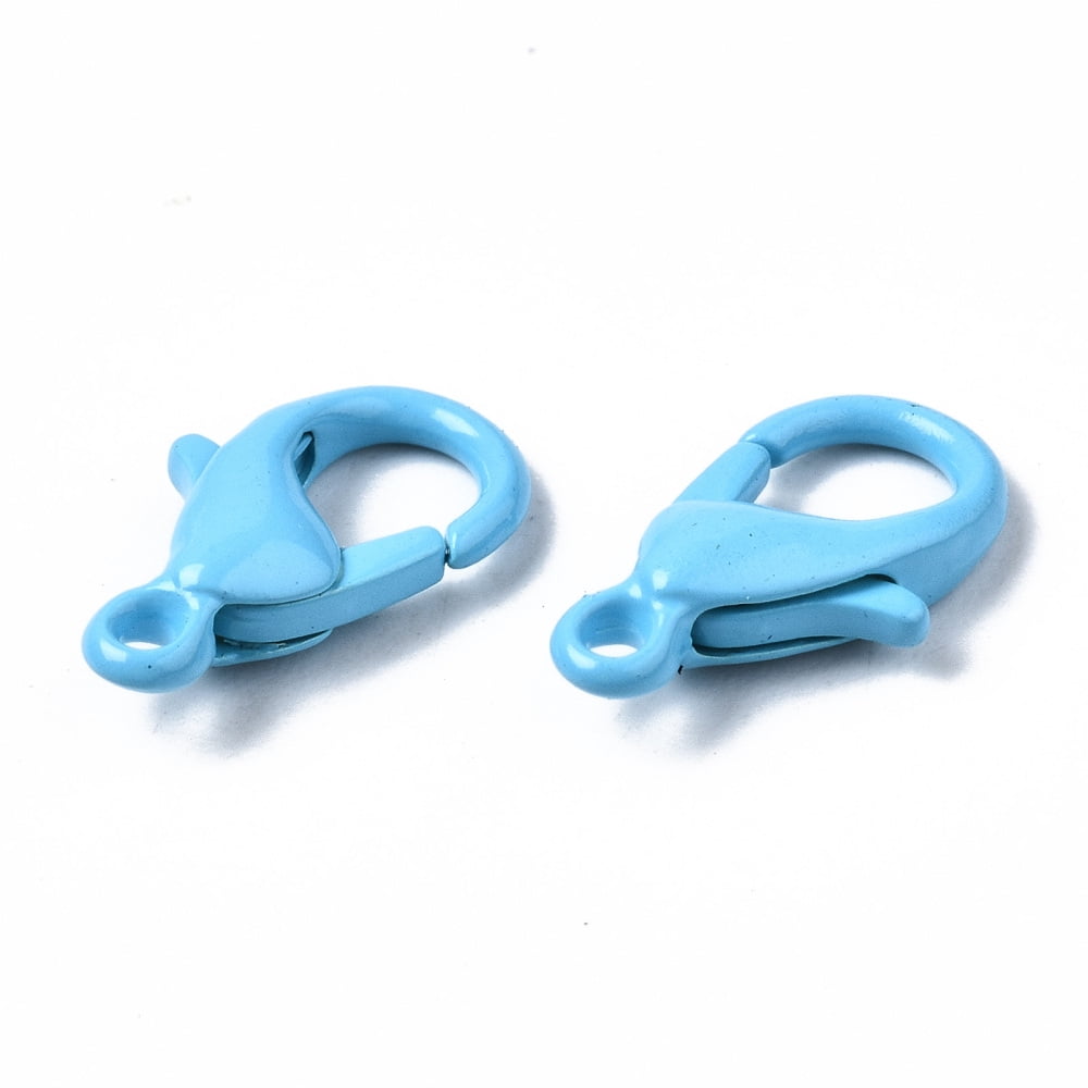 1000pc Spray Painted Eco-Friendly Alloy Lobster Claw Clasps Cadmium Free & Nickel Free & Lead Free Mixed Color 12.5x8x3mm Hole: 1.2mm