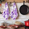 thumbnail image 6 of Purple Flowers Kitchen Towels Set of 3, Spring Blooms Botanicals Watercolor Floral Absorbent Dish Towels for Kitchen, Microfiber Hand Towel, Quick Drying Tea Towel for Cleaning Decorative Dishcloths, 6 of 7