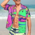 thumbnail image 7 of Disketp Psychedelic Cartoon Frog Hawaiian Shirts for Men,Mens Casual Short Sleeve Button Down Shirts Beach Shirt,Large, 7 of 7