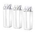thumbnail image 1 of 3 Pcs 1000ml Milk Water Bottle Square Plastic Coffee Milk Bottle Portable Reusable Leakproof Juice B, 1 of 5
