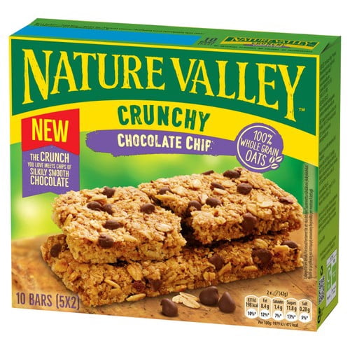 Nature Valley Crunchy Chocolate Chip Cereal Bars 5 x 42g, British Import (Pack of 3)