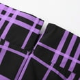 thumbnail image 6 of Women's Gothic Punk Plaid Pleated High Rise A-line Flare Mini Skirt Purple M, 6 of 7
